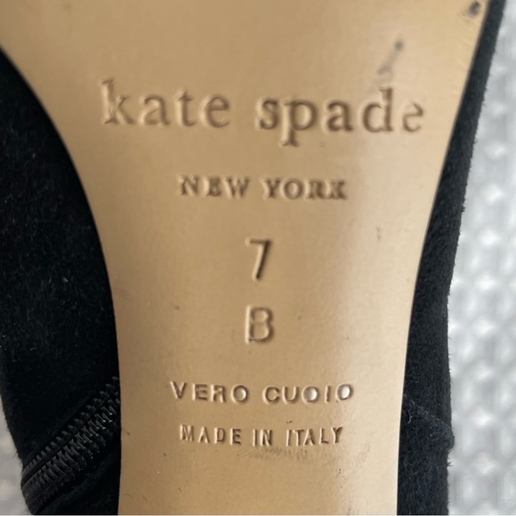 Kate Spade Netta Gold & Black Suede Ankle Booties Women’s Size 7B Made In Italy - Picture 11 of 13